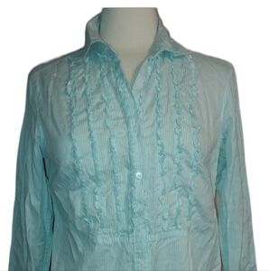 Talbots S Button Down Shirt Long Sleeve 100% Cotton Top Blouse Button Front